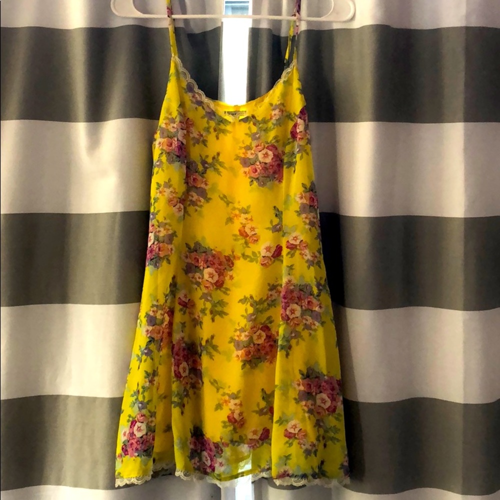 Yellow Floral Mini Dress
